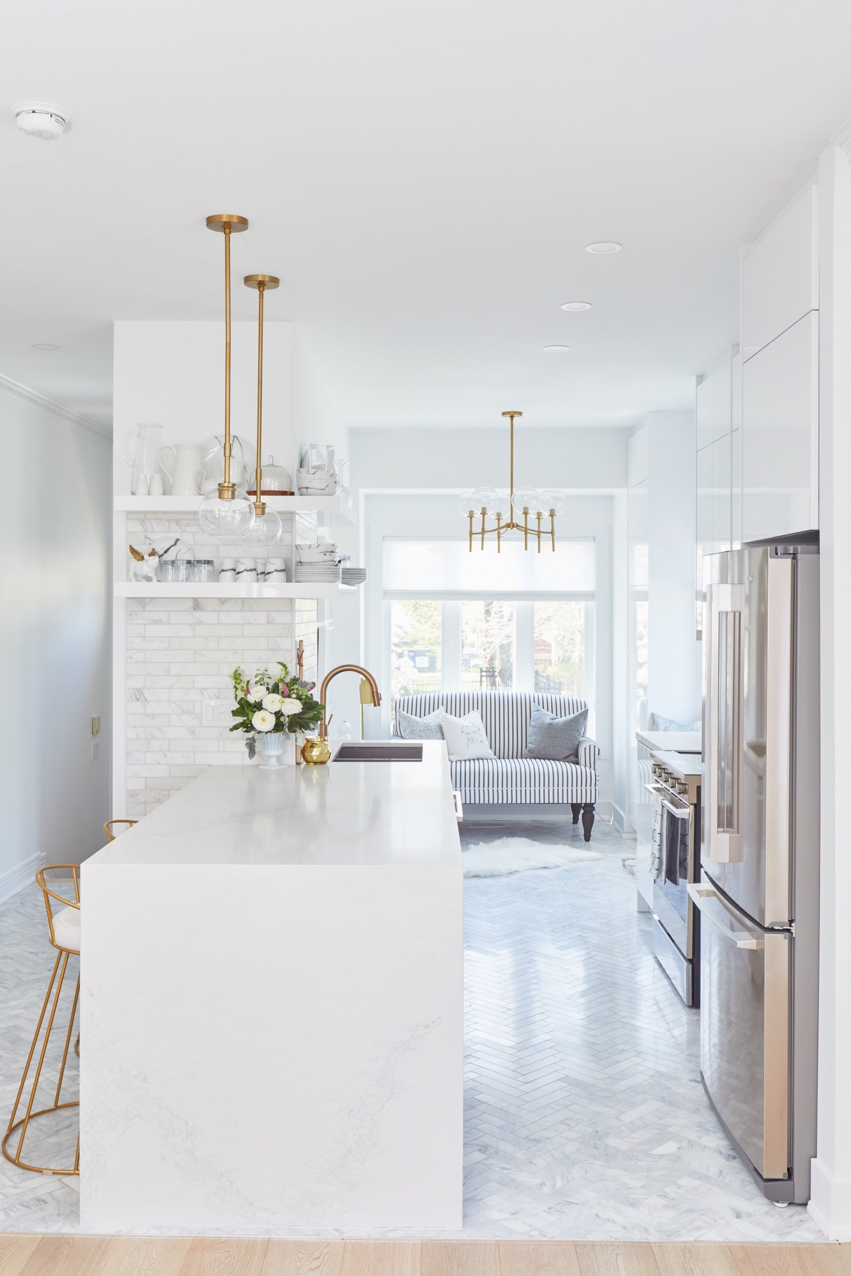 white galley kitchen