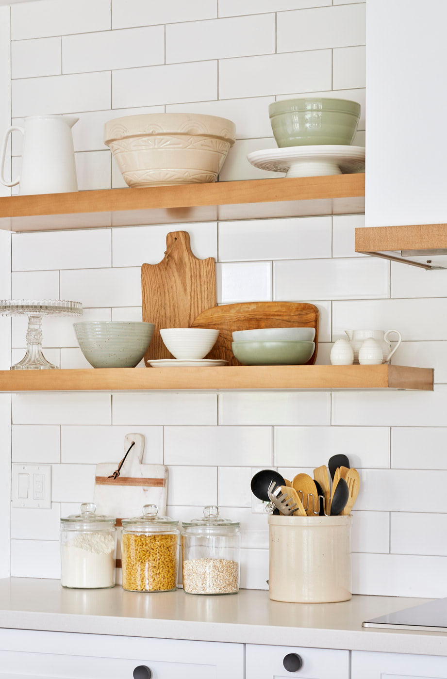 kitchen shelving styling, jo alcorn home