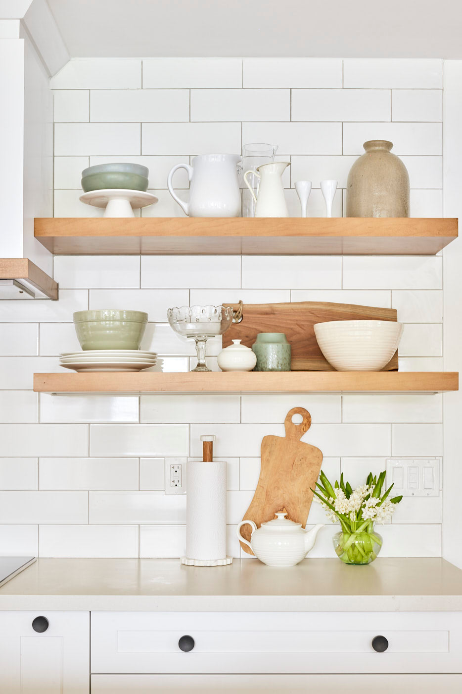 open shelving in kitchen, jo alcorn home