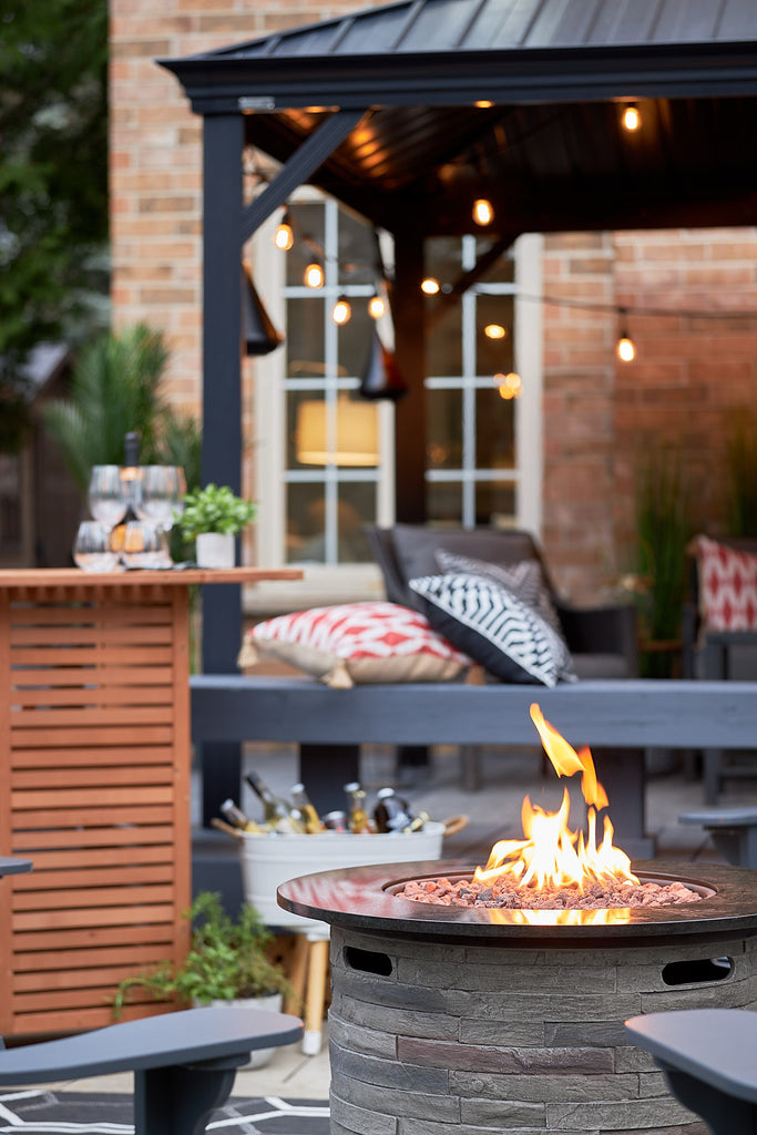 outdoor decor and fire pit