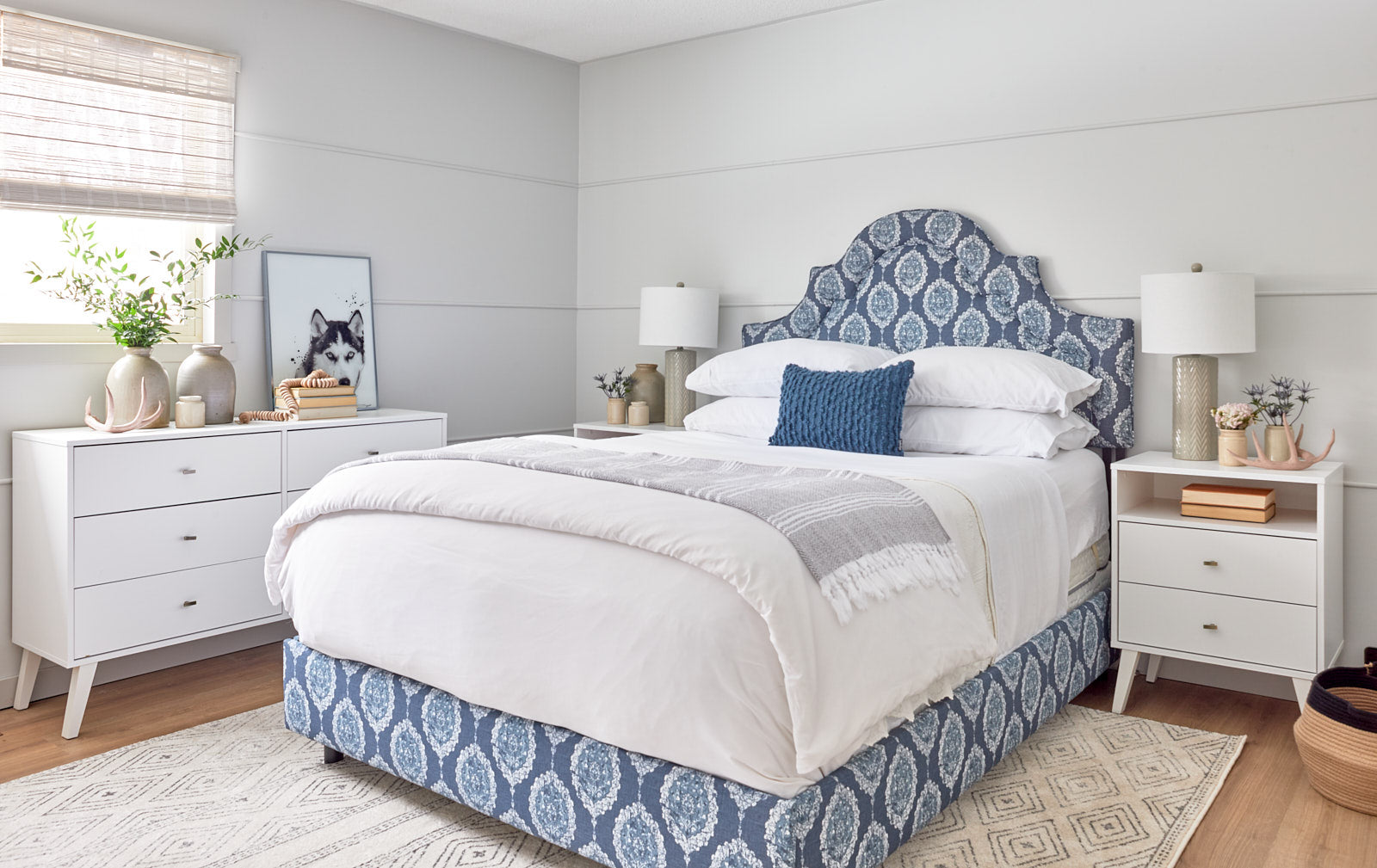 blue master bedroom, home depot, jo alcorn designs
