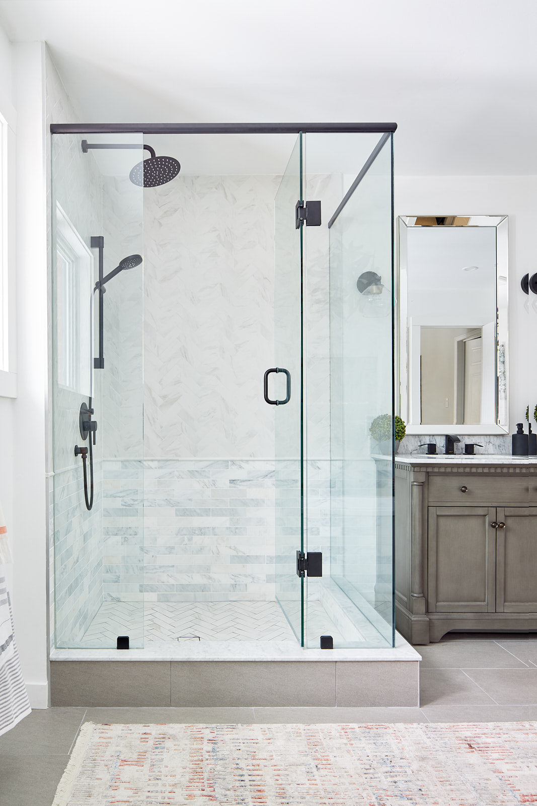 marble shower, jo alcorn designs