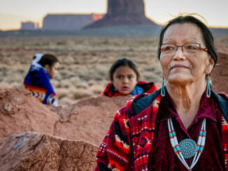 Solar lights are needed for residents in American Indian Reservations. Indian Grandma and her grand children