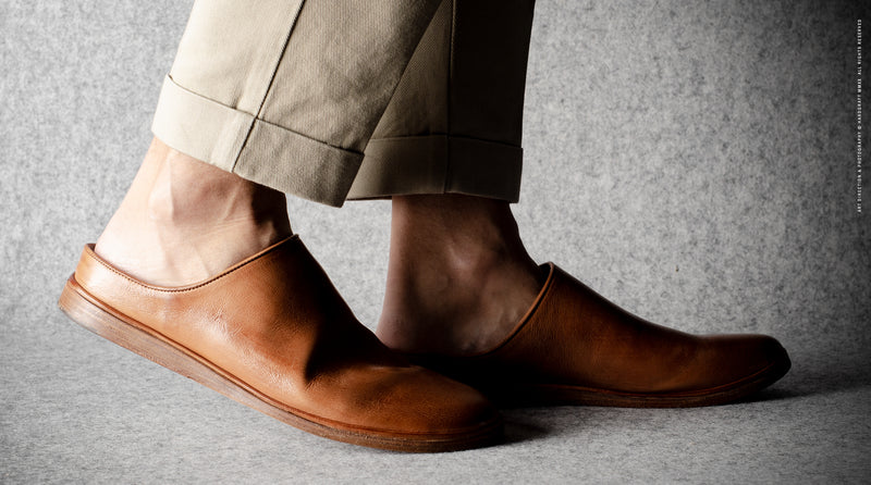 tan leather slip ons