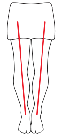 Check knee alignment illustration: Knees straight