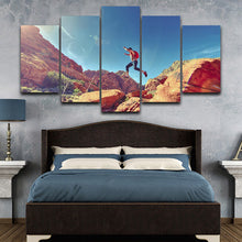 Load image into Gallery viewer, HD Printed Canvas Wall Pictures Poster Framework 5 Panel Climber Jump Mountain Artwork Painting Modular Home Decor Living Room
