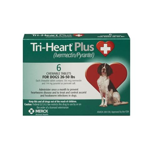 Tri-Heart Plus for Dogs 26-50 lbs, 6 Treatments – ValuePetMeds.com