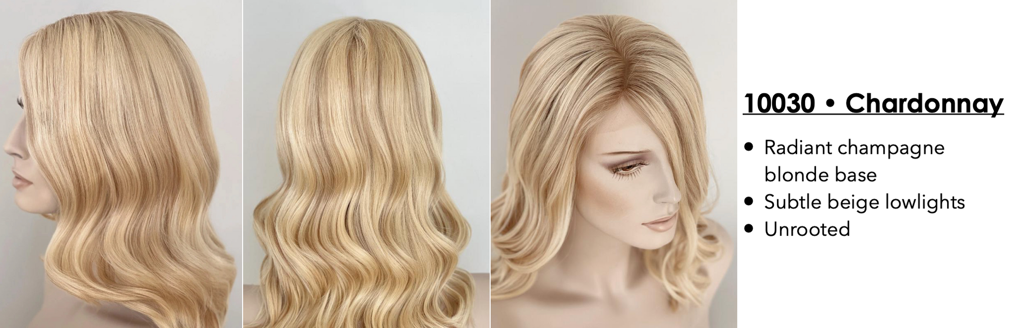 10030 - chardonnay   •  Follea Colour Swatch MiMo Wigs