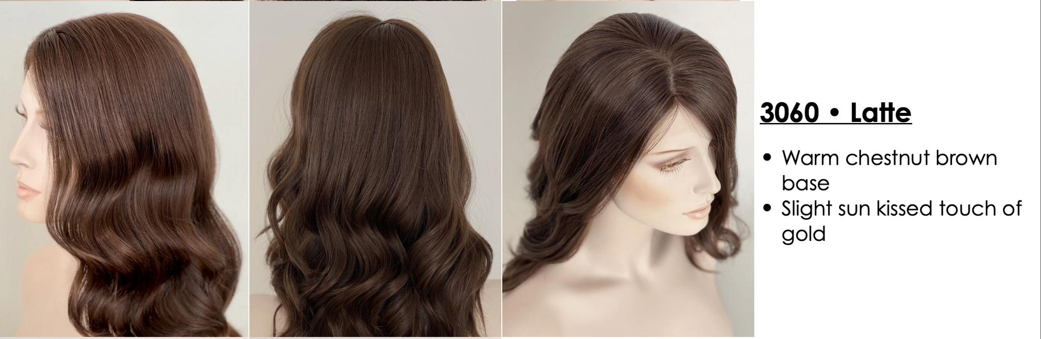 3060 - Latte   •  Follea Colour Swatch MiMo Wigs