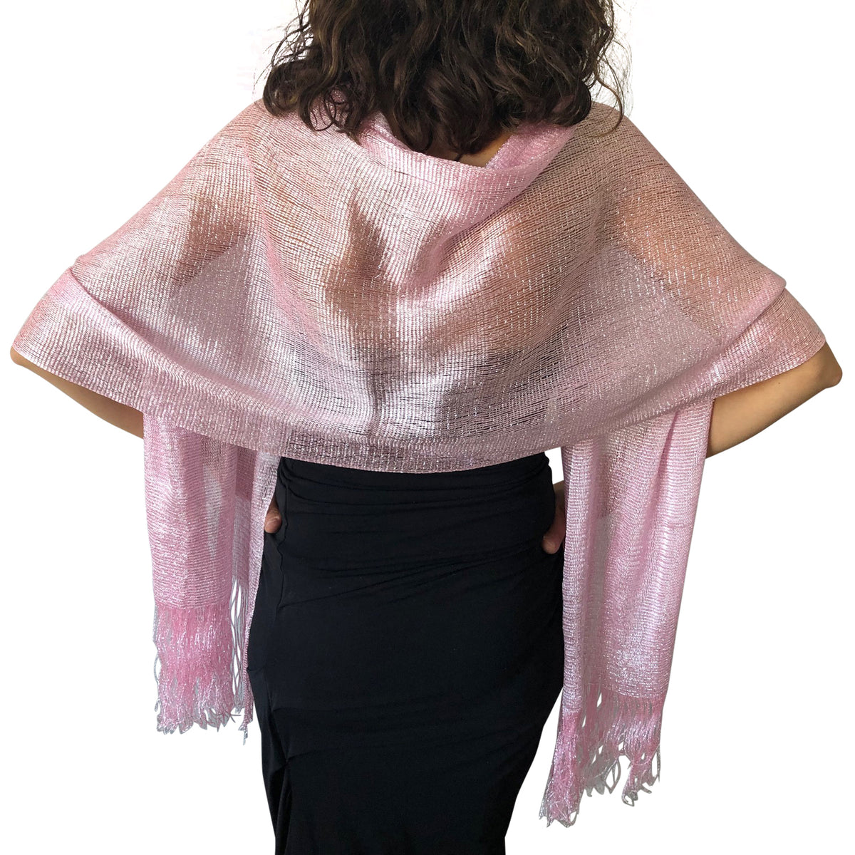 Light Pink Shimmer Shawl – Central Chic