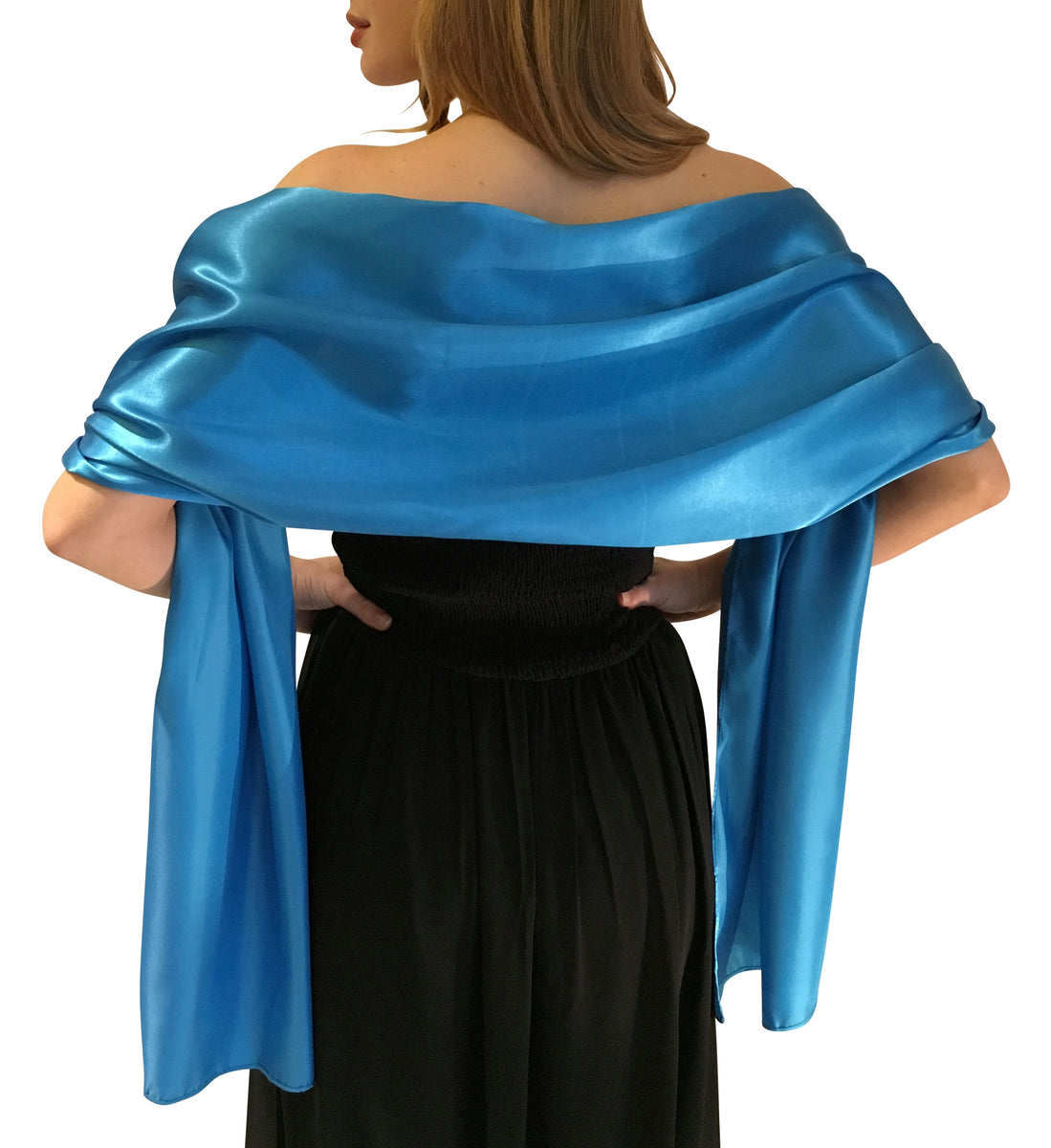 Turquoise Blue Satin Wedding Wrap – Central Chic