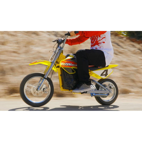 Image of Razor MX650 Dirt Rocket yellow action shot