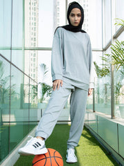 Grey Heather Relaxed fit Sweatpants