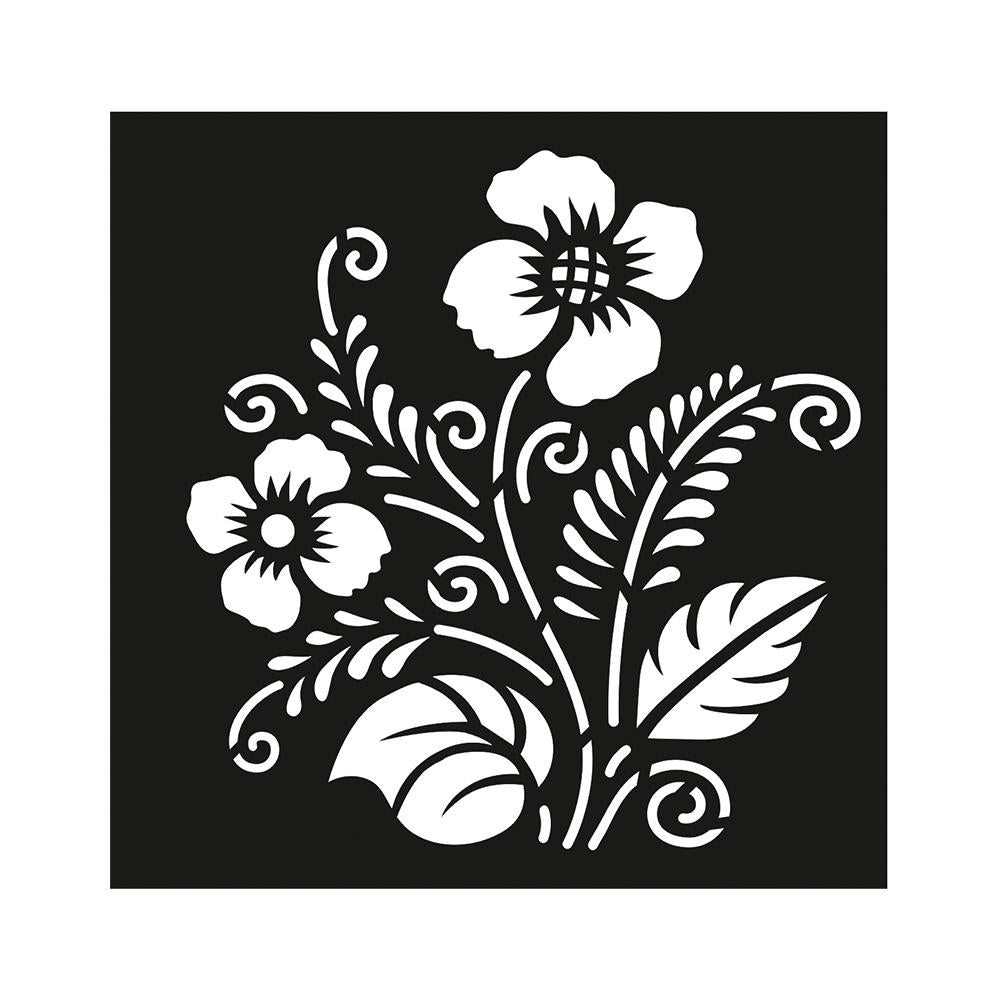 Stencil-Floral enigma 4x4 inch 1pc – Itsy Bitsy