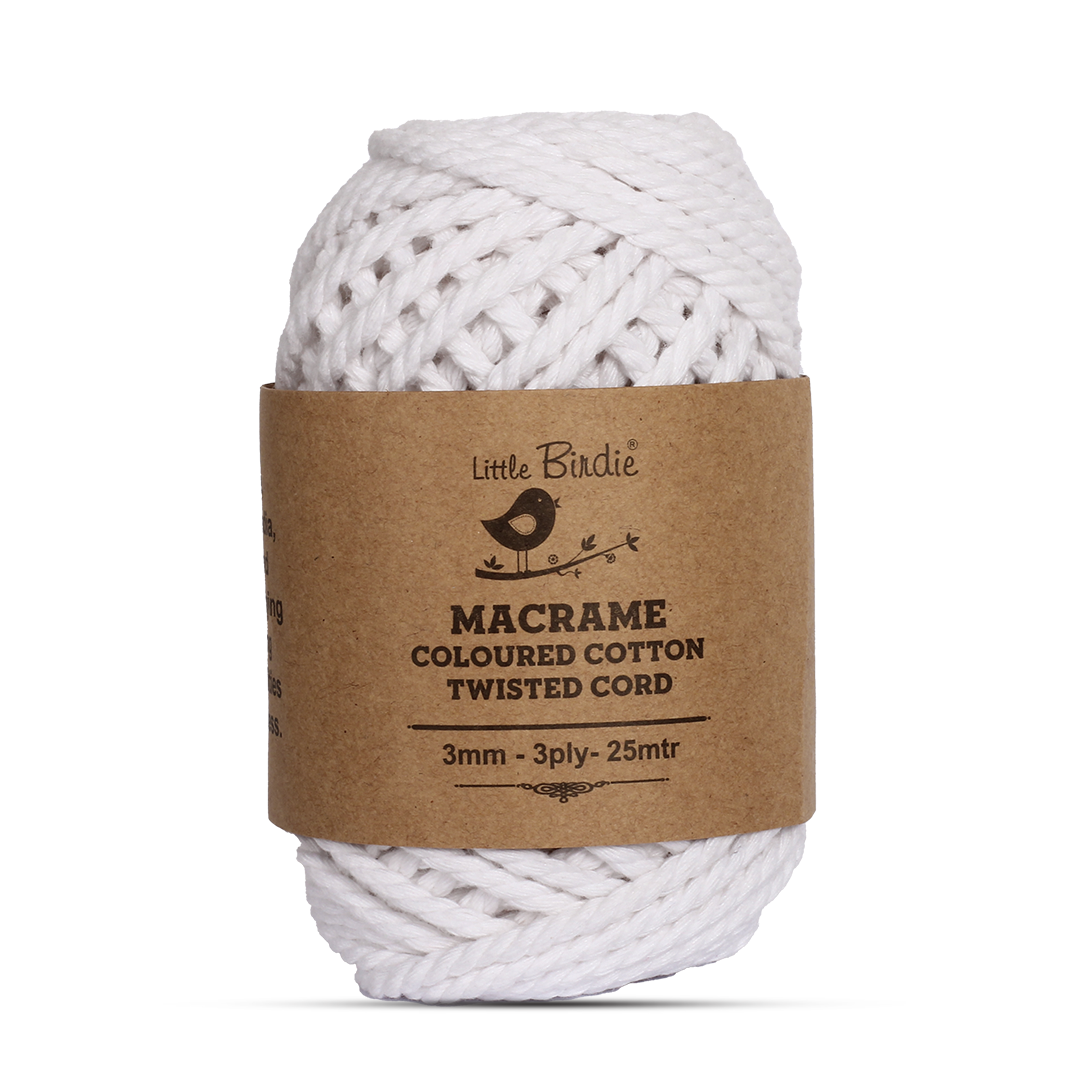 Macrame Cotton Twisted Cord 6mm 3 Ply Natural 25Mtr – Itsy Bitsy