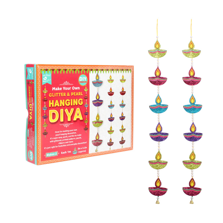 diya decoration with glitter sheet