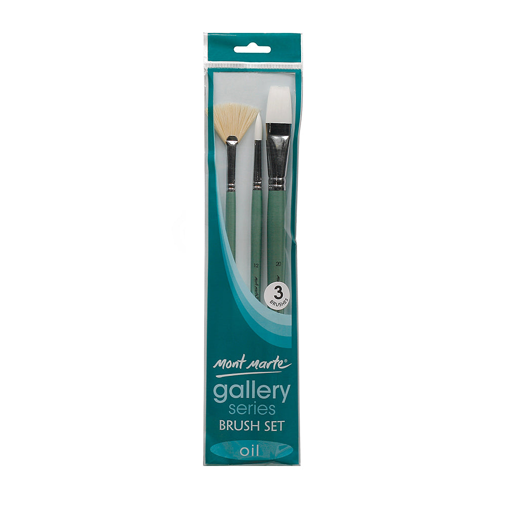 Mont Marte water brush Set Flat F/M/B 3pc