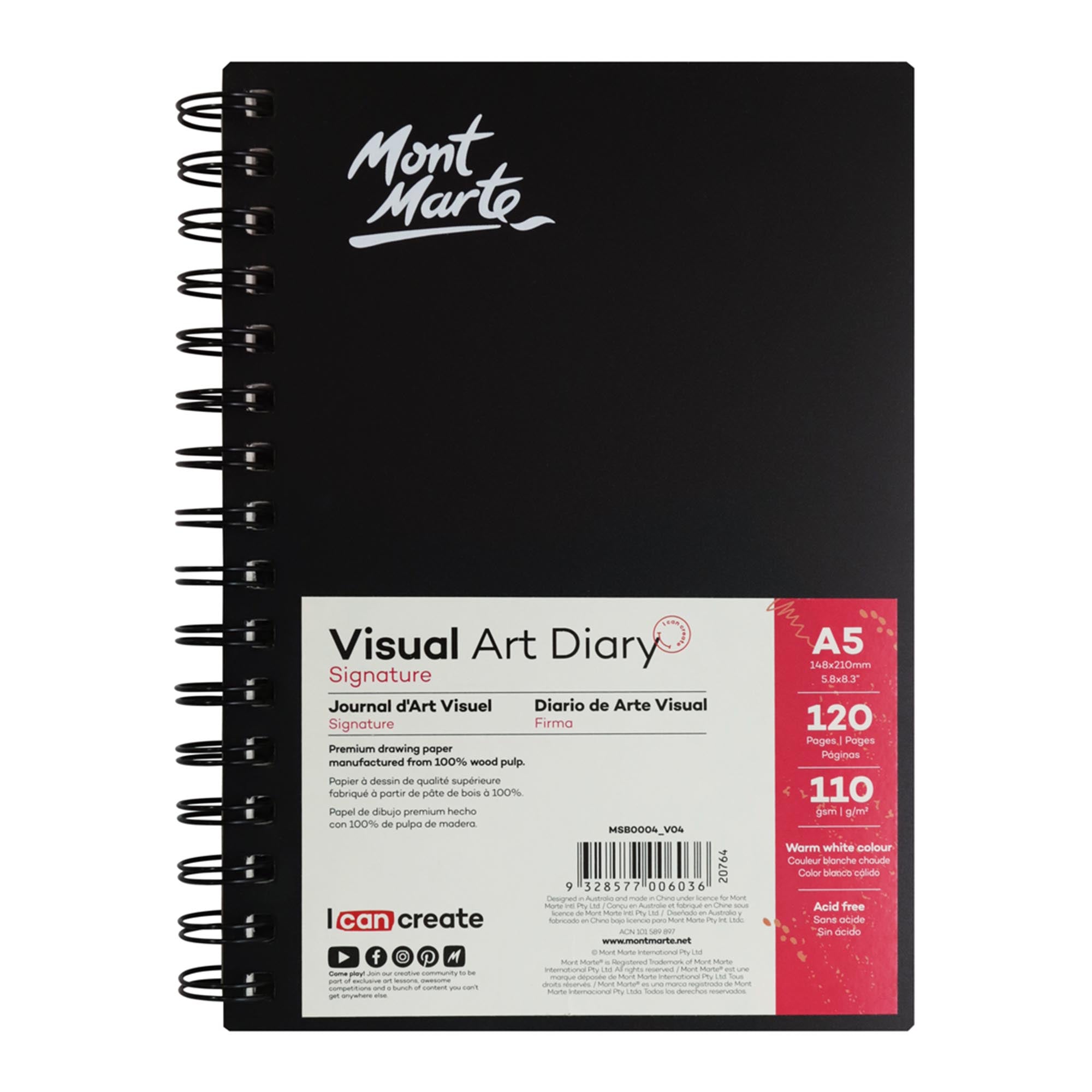 Mont Marte Signature Hardbound Sketch Book 110Gsm A5 – Itsy Bitsy