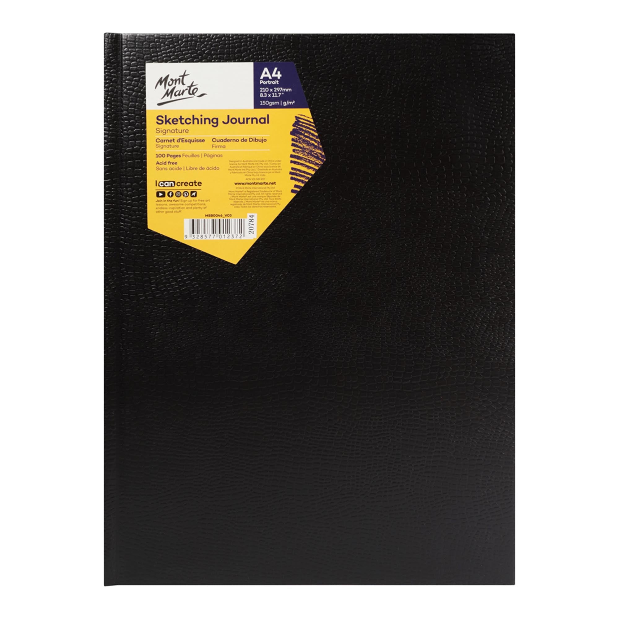 Mont Marte Black Paper Sketch Pad Set Sketchbook A3/A4/A5 Acid