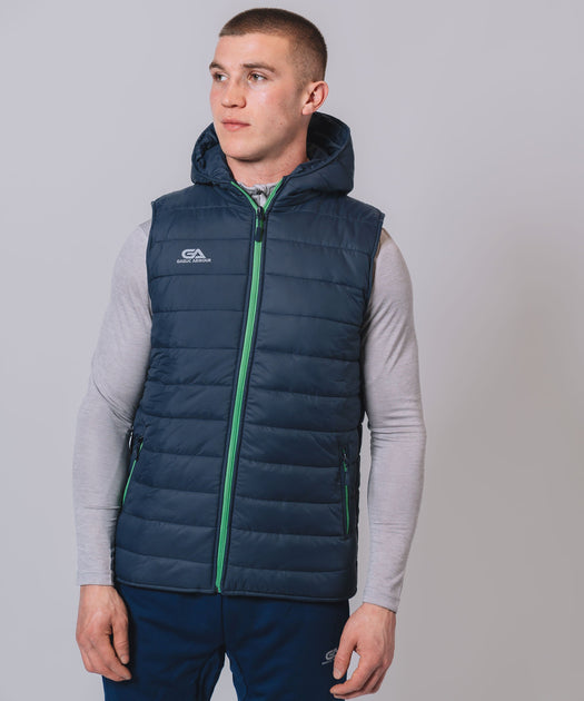 Cahir Navy Green Hooded Gilet – Gaelic Armour