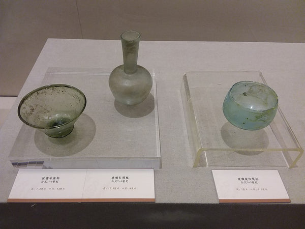 Liuli or glassware from the Tang dynasty (7-8th centuries) in the Shenzhen Futian Museum