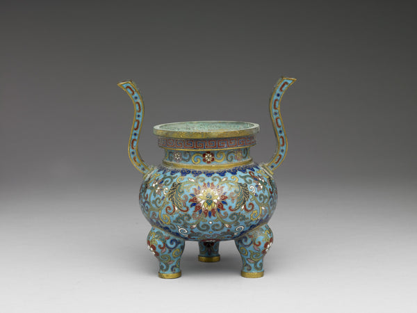 Front view of Cloisonne Censer from Qing Dynasty