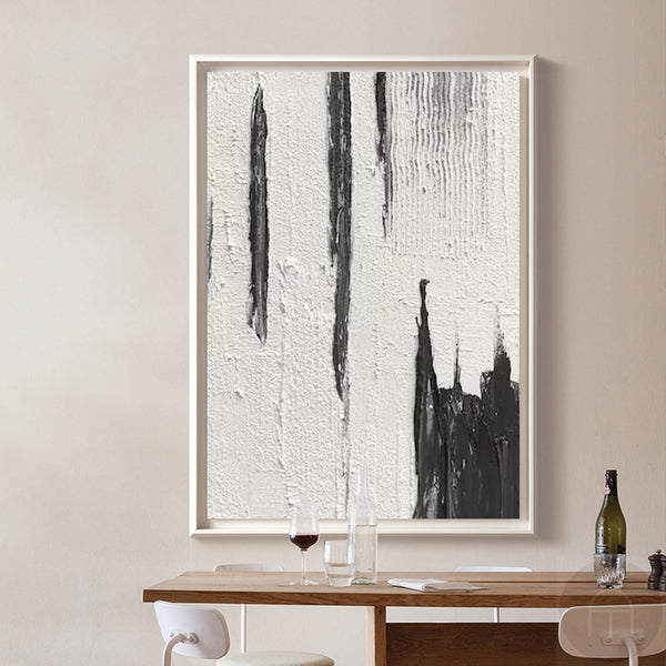 Acrylic City Landscape Painting Big Abstract Cityscape Painting Black And  White