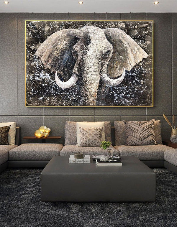 Elephant Canvas Painting Elephant Wall Art Canvas Acrylic Paint