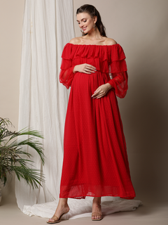 Off Shoulder Maternity Dress