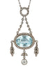 An important turn-of-the-century Fabergé aquamarine and diamond pendant