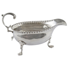 A Georgian, silver sauce boat