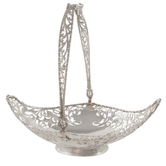 An early 20th century, silver, pierced cake basket