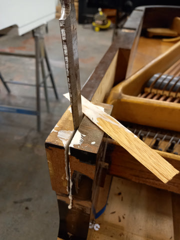 Welmar Grand Piano Restoration - Repairing the Veneer