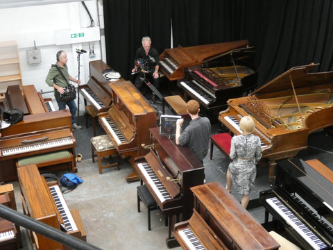 BBC Filming Crew at Shackleford Pianos