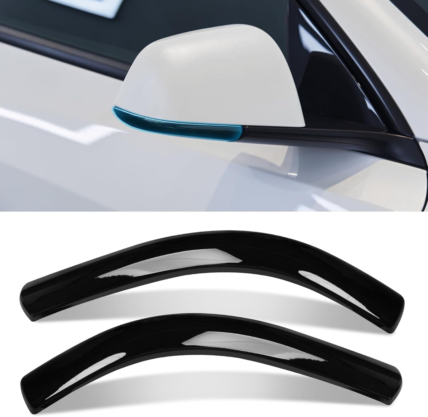 Tesla Model Y Side Mirror Trim (2018-2024) - Gloss Black Anti-Collision Protector | Jaronx