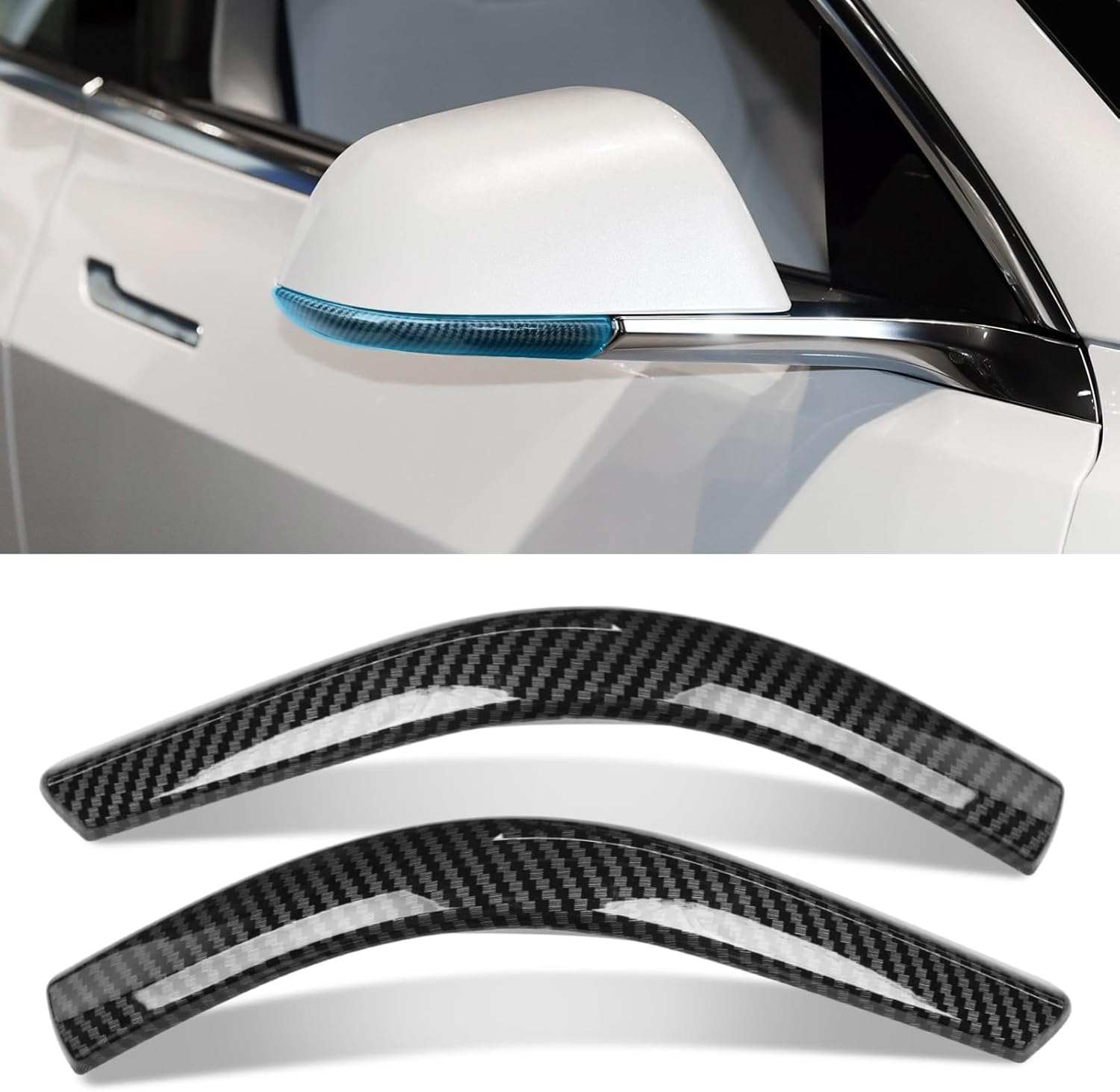 Tesla Model 3 Side Mirror Trim Strips (2018-2024) | Anti-Collision Protector | Jaronx