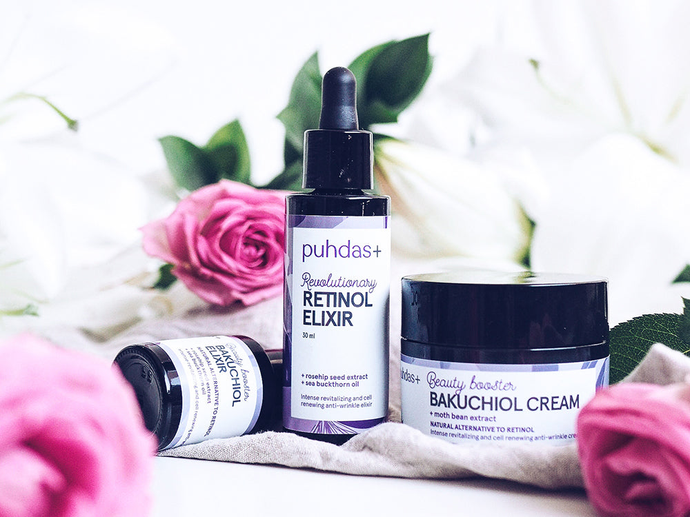 Puhdas+ retinol and bakuchiol products