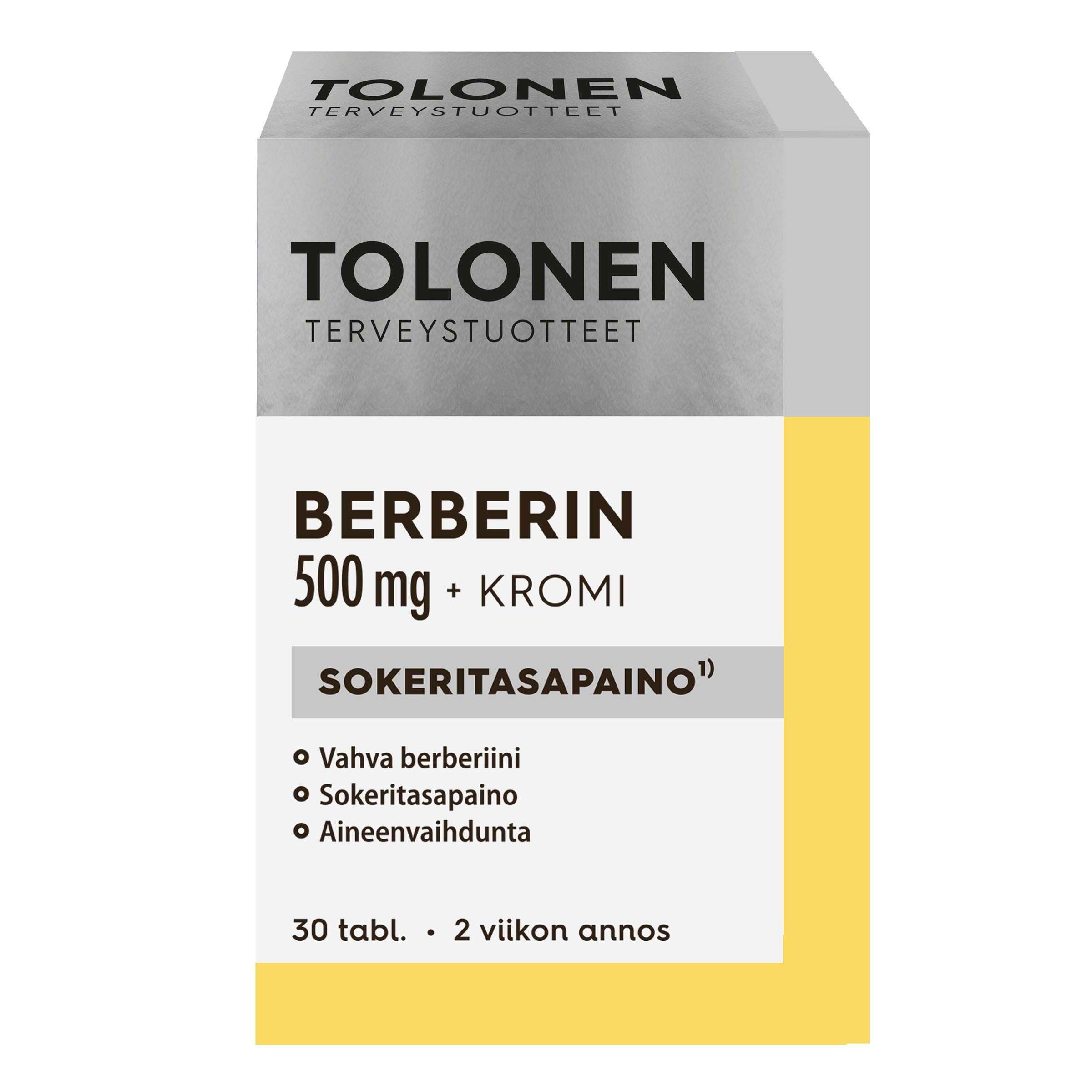 Dr. Tolonen Berberine 500 mg + Chromium | Sugar balance & Metabolism