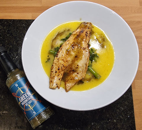 Pan Fried Sea Bream with Green Mountain Beurre Blanc Sauce