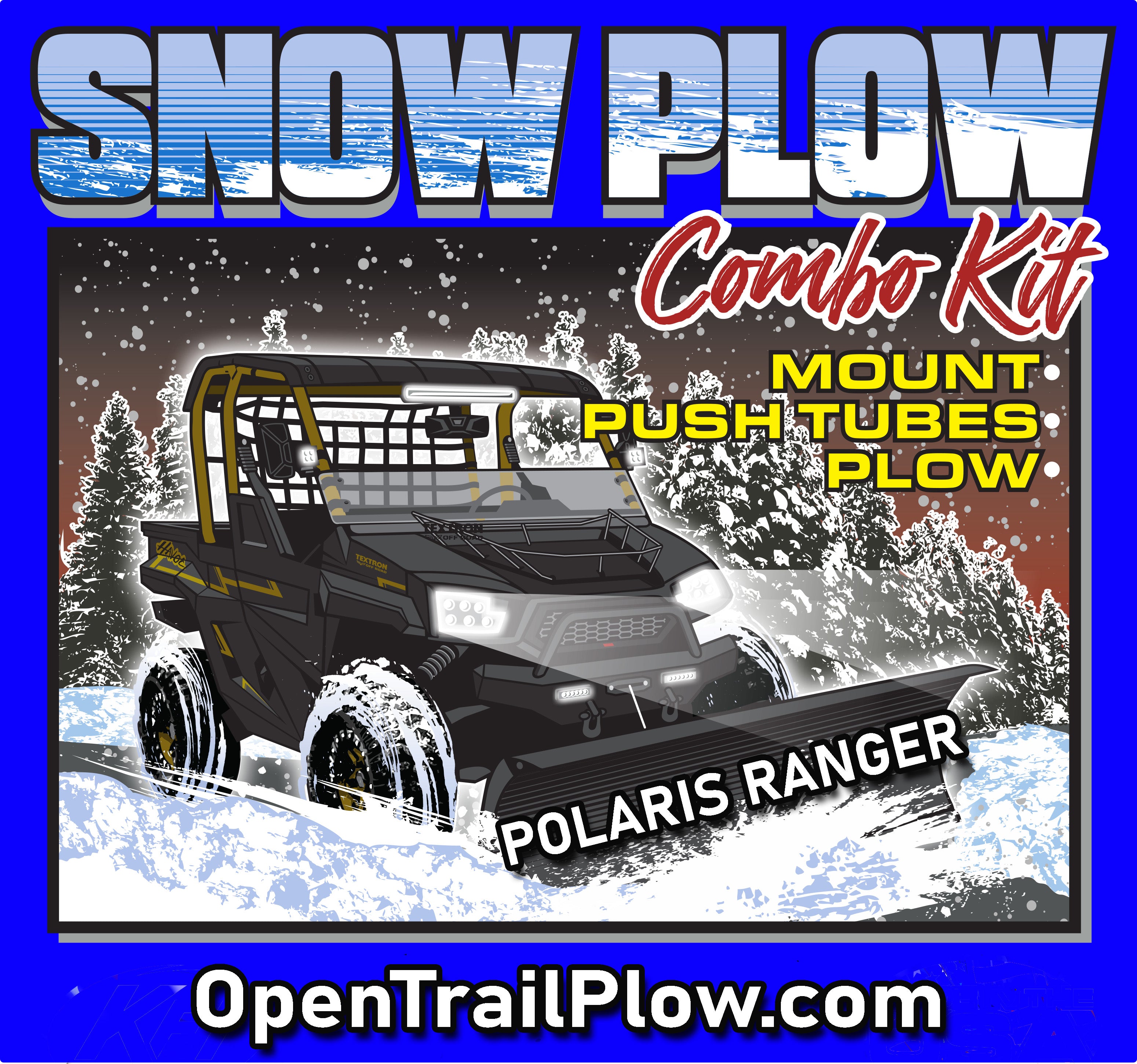 POLARIS Ranger 1000 Crew EPS  2020  - Snow Plow Package - Glacier Mount