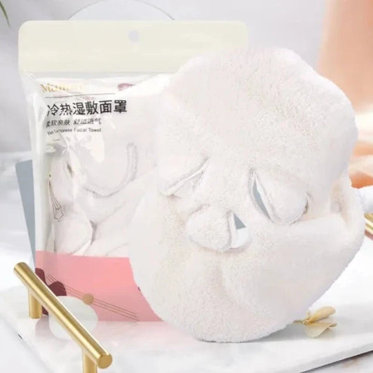 Malian 脸部美容冷热湿敷毛巾面罩 1个装 Wet Compress Facial Towel 1pc Image 1