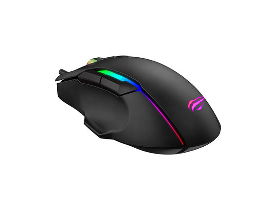 havit海威特 MS1012-A有线游戏鼠标 可编程7键 RGB Backlit Gaming Mouse