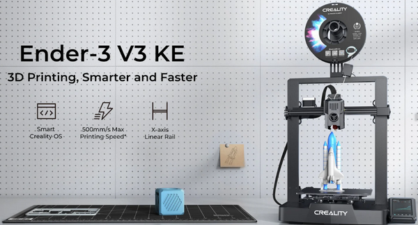Creality Official Ender 3 V3 KE 3D Printer, 500mm/s Max Printing Speed CR  Touch Auto Leveling Upgraded Sprite Direct Extruder X-axis Linear Rail  Print