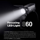 Godox S60 60W Daylight LED Studio Fresnel Spot Light, Focusing LED Light