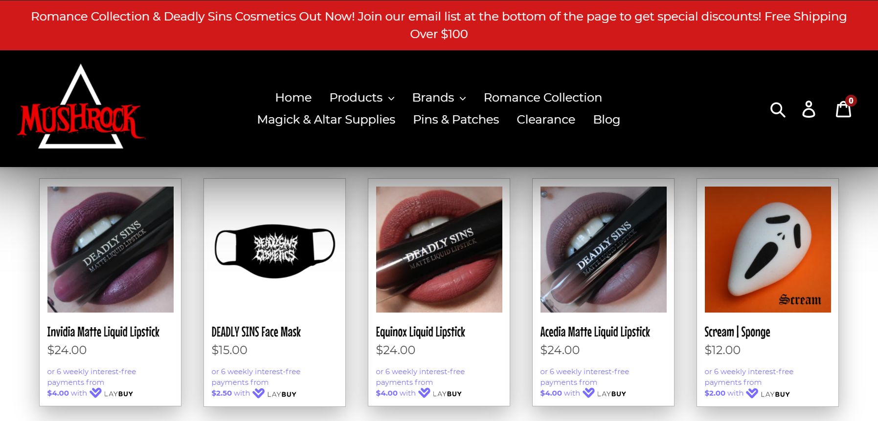 Deadly Sins Cosmetics now available on Mushrock!