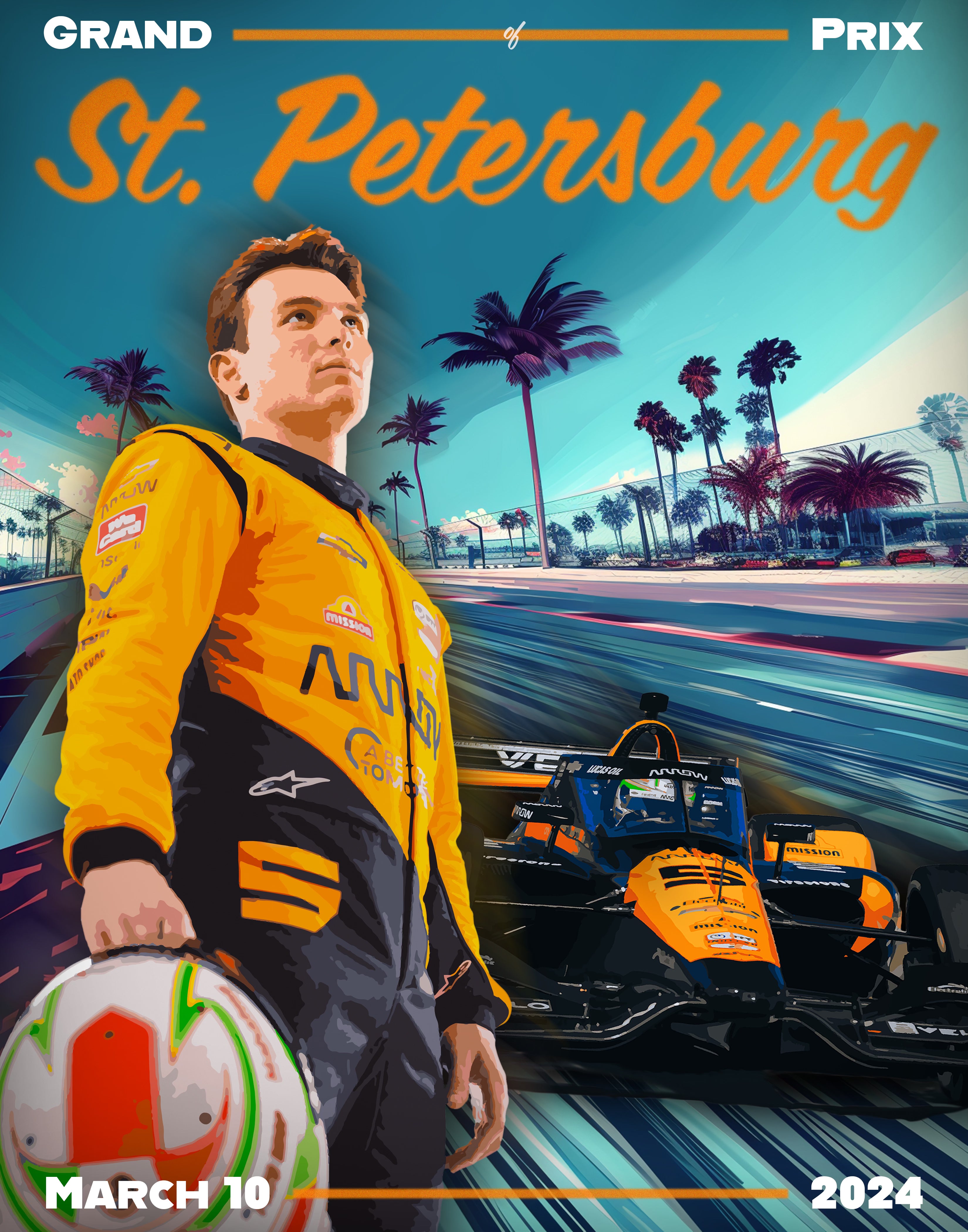 *Autographed* 11x14 Patricio O’Ward ST.PETE 2024 Poster