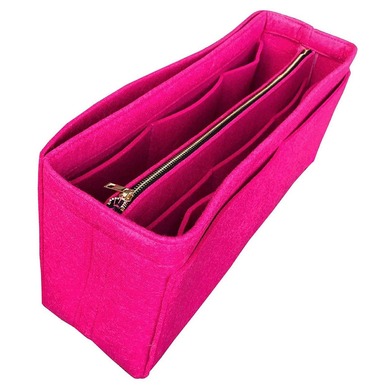 Molly Large Tote Organizer] Felt Purse Insert with Middle Zip Pouch,