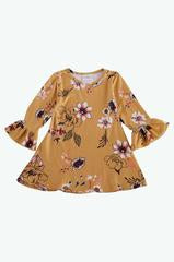 Bell Sleeve Fall Floral Dress