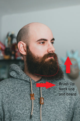 how to brush beard up