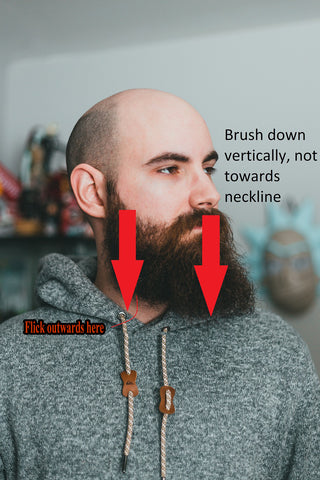 how to brush beard down